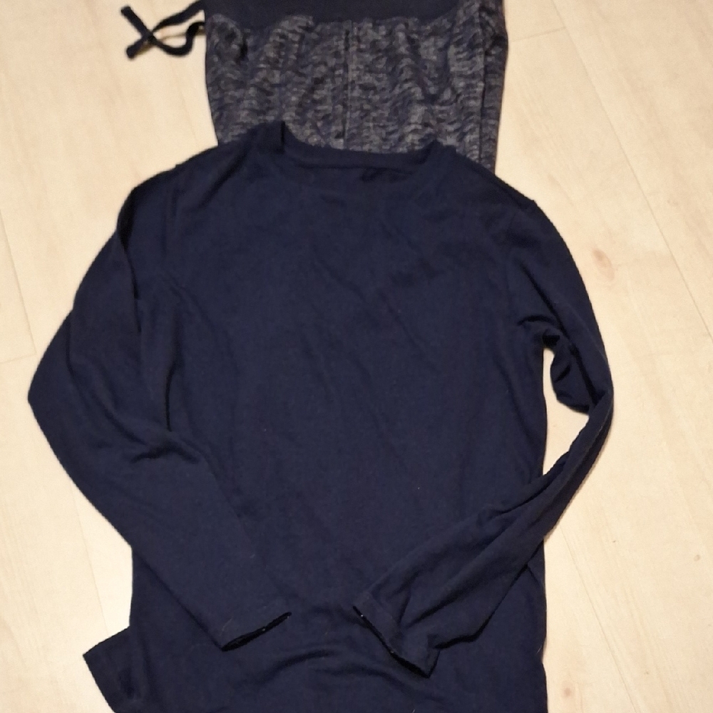 Bundle Large PLACE Heathered Navy Kids Joggers Cat & Jack Blue Long Sleeve Shirt